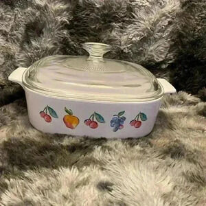 Corning ware Fruits pattern square casseroles A-2-B,  2L